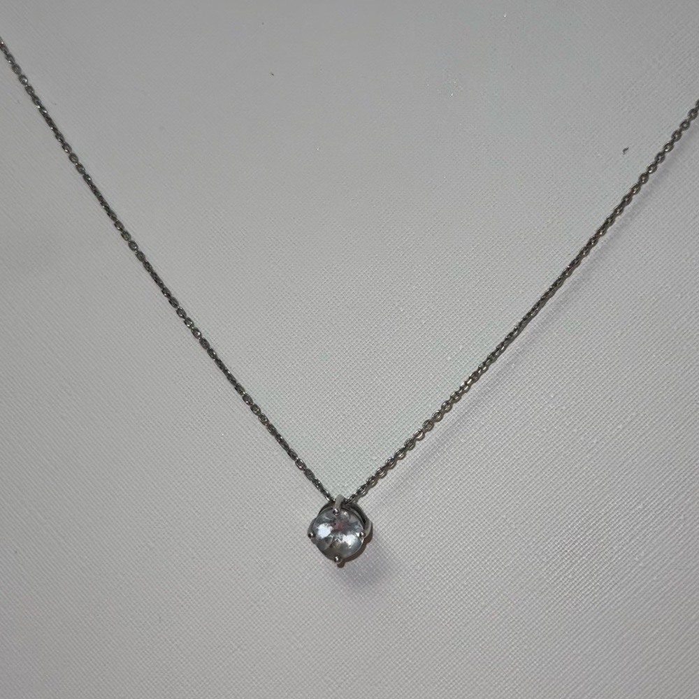 Aquamarine (March Birthstone) round stone cut necklace